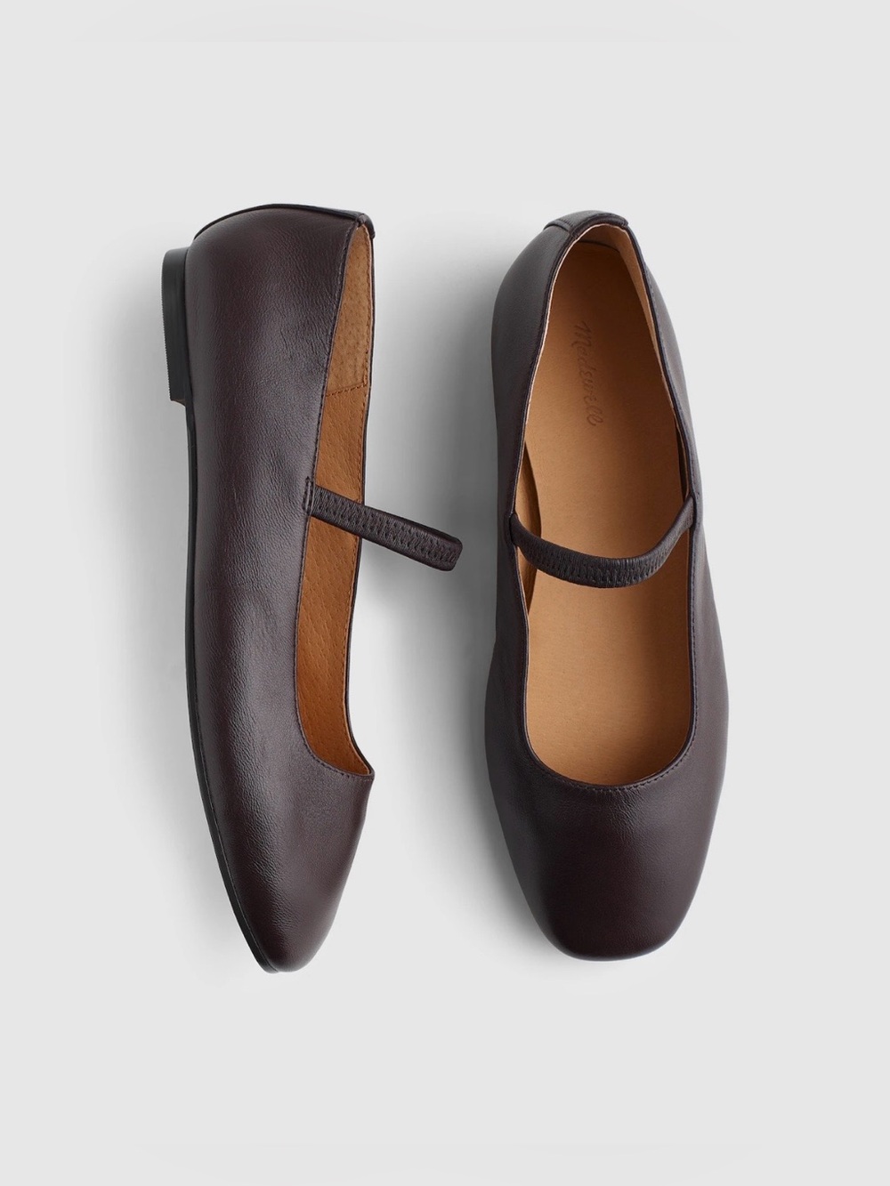 NEW Madewell The Greta Ballet Flat in Coffee Bean Dark Brown Size 9.5 NX041